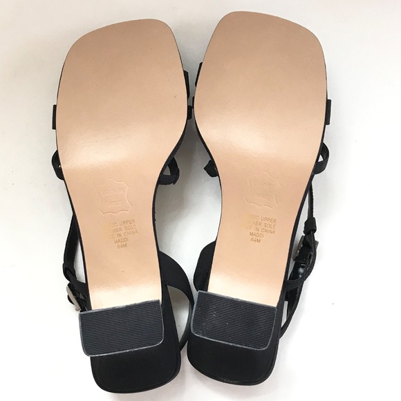 HILLARD & HANSON Kitten Heel Sandals Black Heels Women’s Size 6.5 - Picture 10 of 16